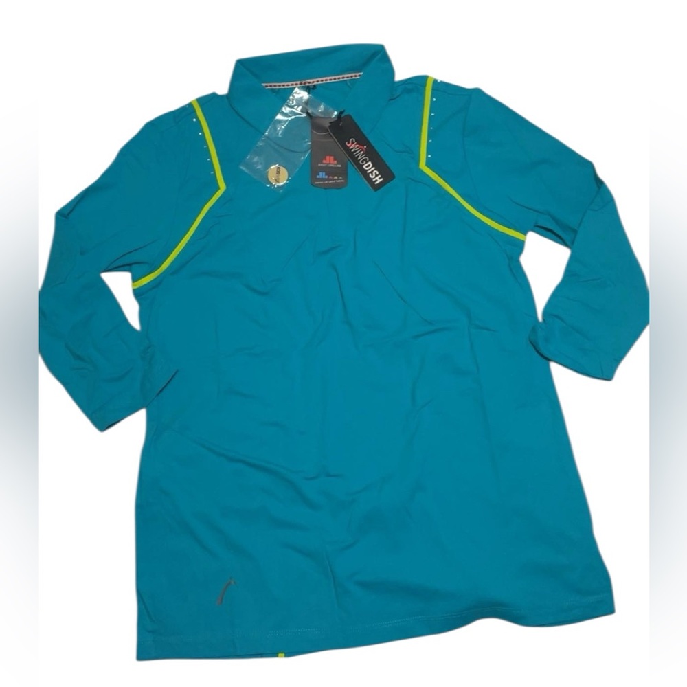Swingdish Women’s Golf Polo Longsleeve‎ Waikiki Teal NWT X-Large Athletic
